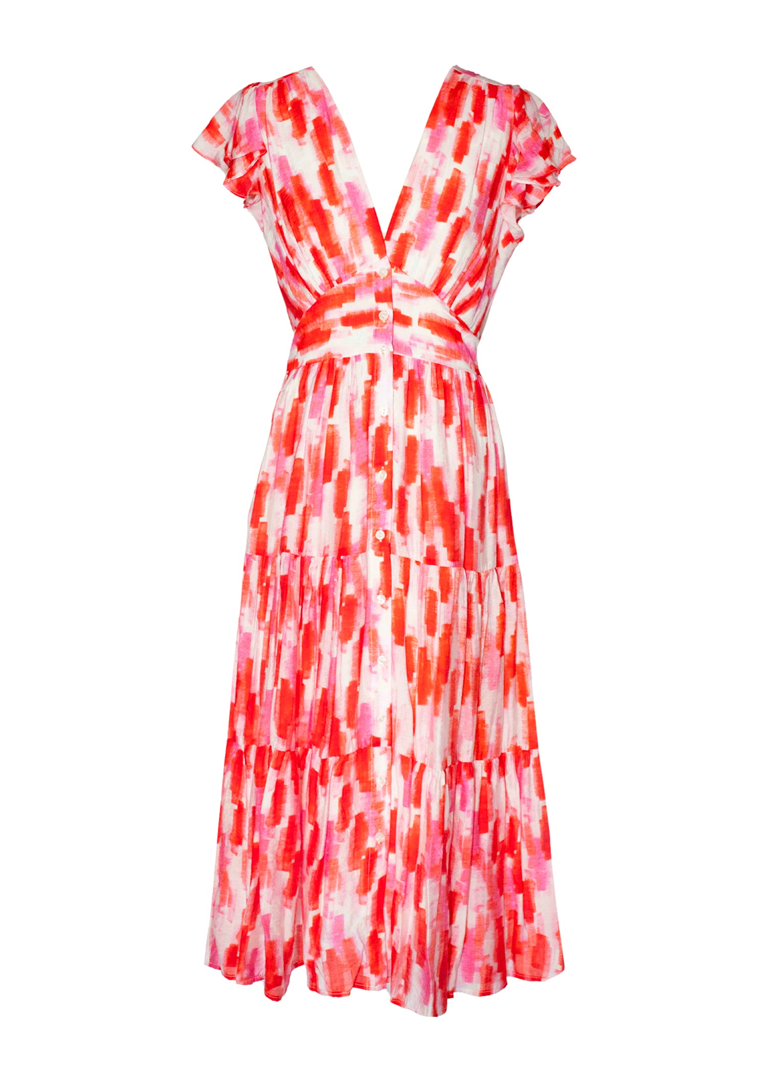 Gatsby Midi Dress - Red Splash