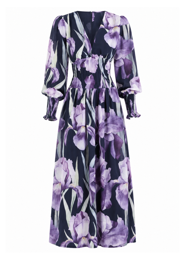 Amity Midi Dress - Amethyst Petal