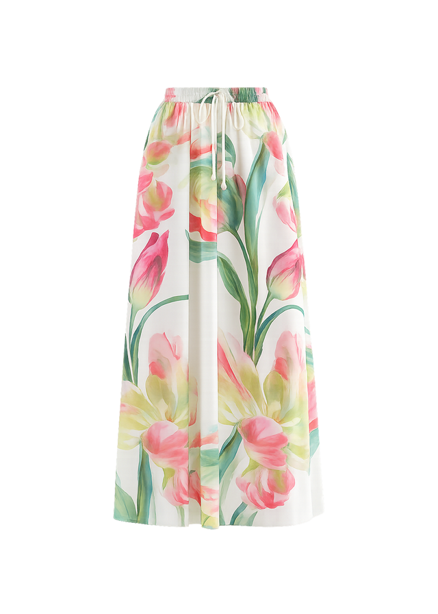 Remi Floral Skirt - Pink Orchid