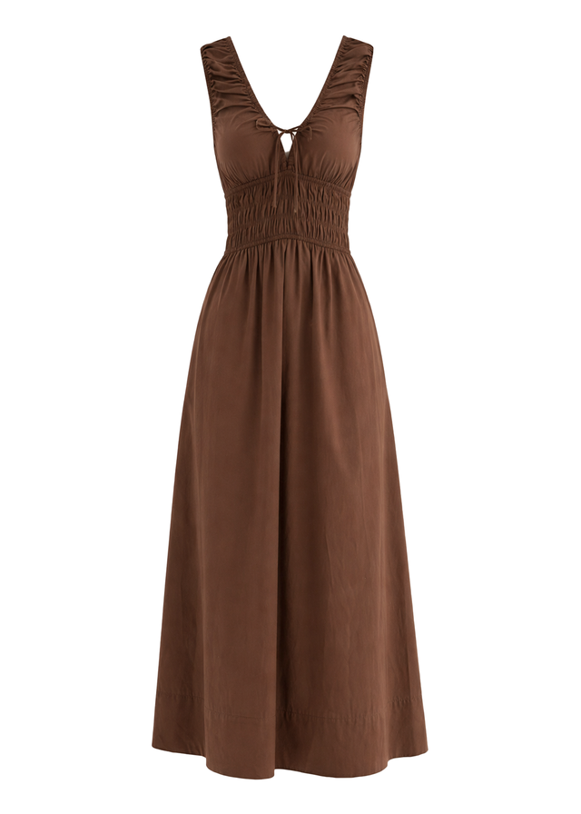 Kamilie Midi Dress - Chocolate