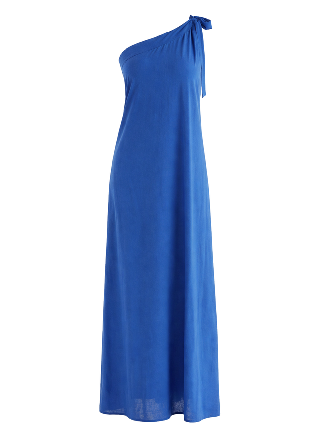 Debra One Shoulder Maxi Dress - Electric Blue