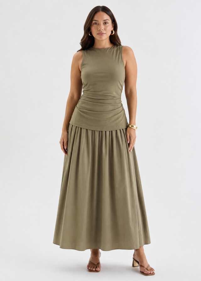 Halima Maxi Dress - Khaki