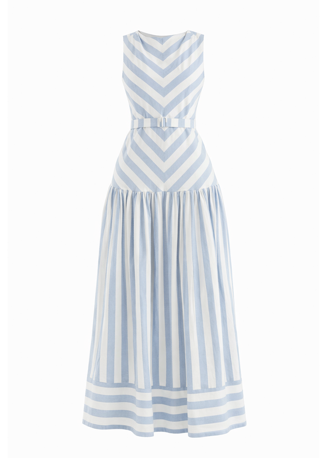 Kingston Midi Dress - Blue Stripe