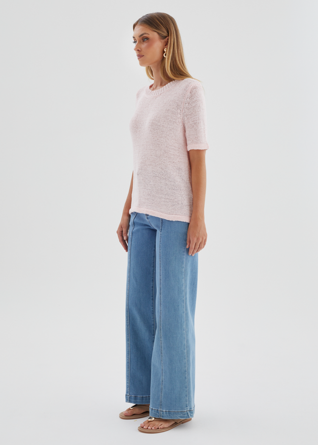Jess Stretch Wide Leg Jeans - Light Blue