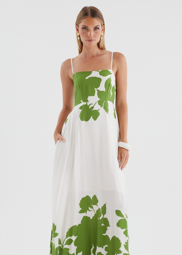 Artemis Maxi Dress - Matcha Leaf