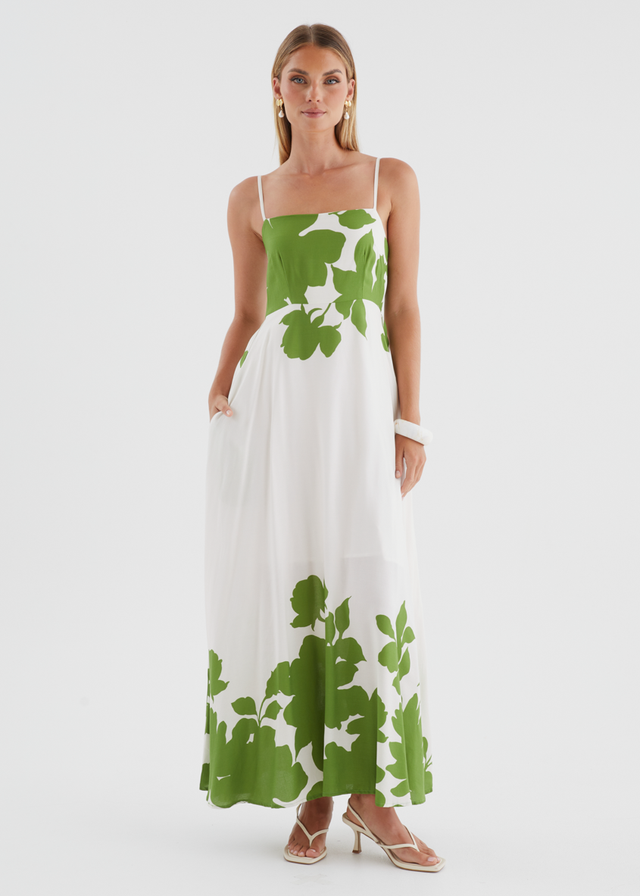Artemis Maxi Dress - Matcha Leaf