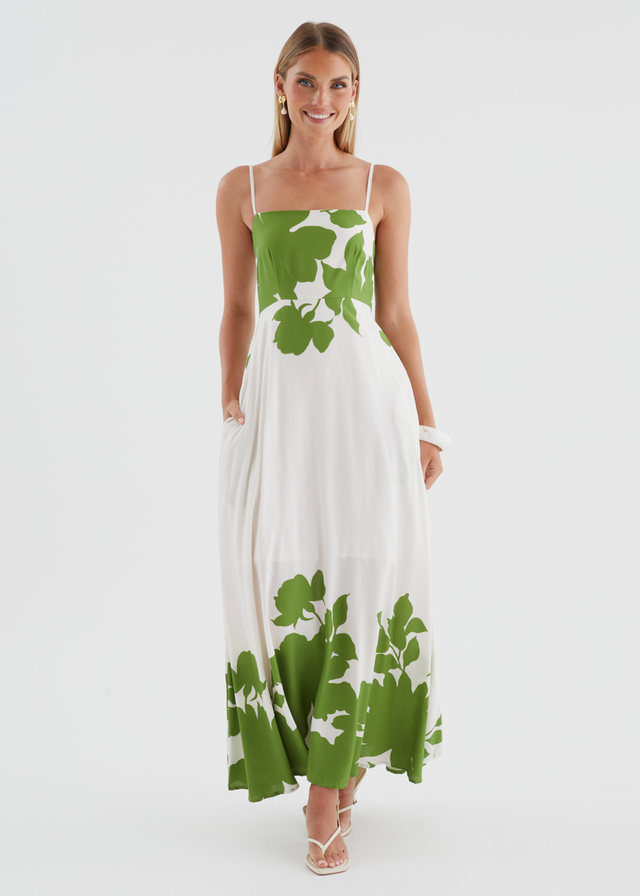 Artemis Maxi Dress - Matcha Leaf