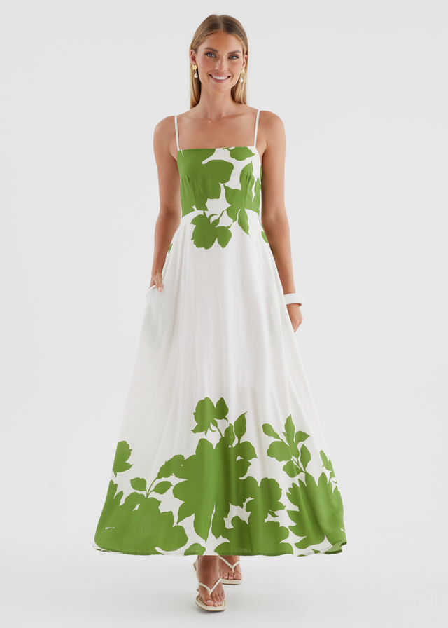 Artemis Maxi Dress - Matcha Leaf
