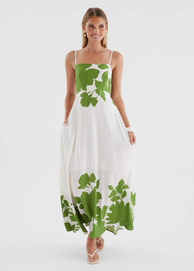 Artemis Maxi Dress - Matcha Leaf
