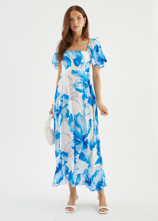 Ailea Maxi Dress - Blue Flowers