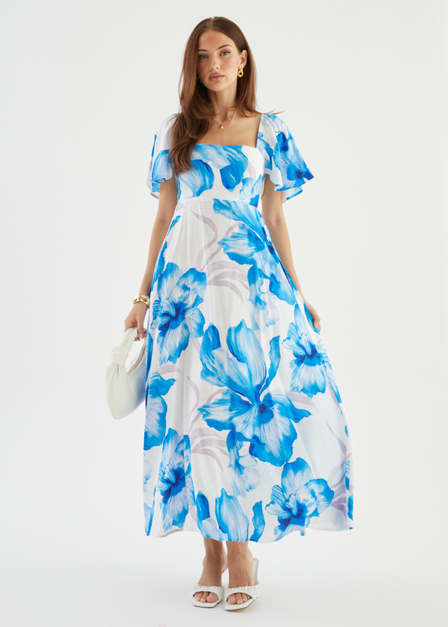 Ailea Maxi Dress - Blue Flowers