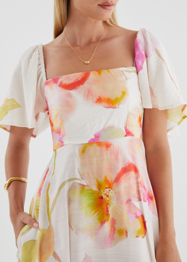 Ailea Maxi Dress - Pink Floral