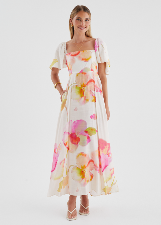 Ailea Maxi Dress - Pink Floral