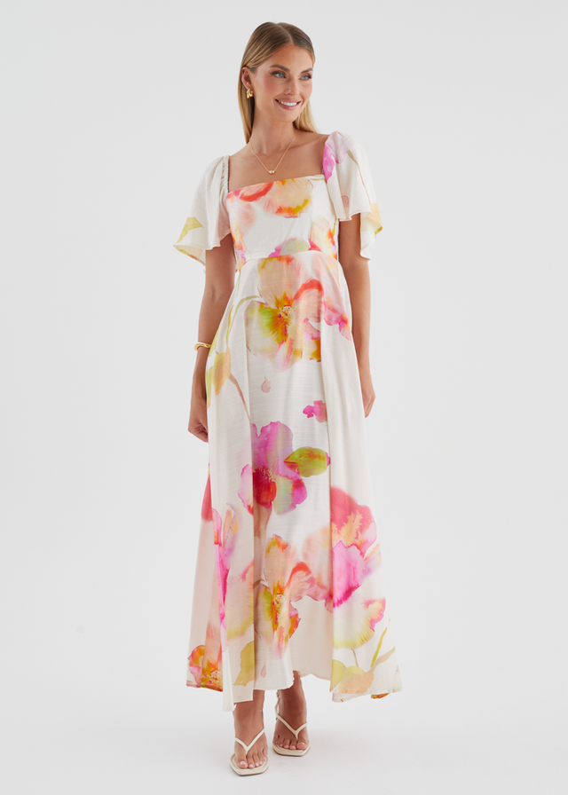Ailea Maxi Dress - Pink Floral