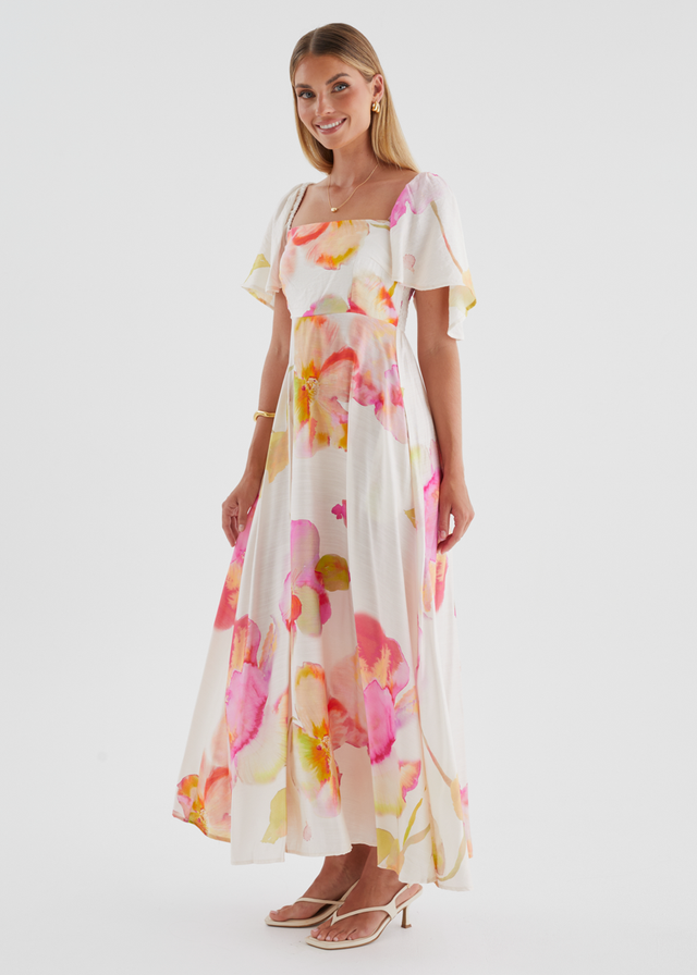 Ailea Maxi Dress - Pink Floral