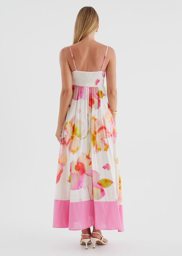 Givara Maxi Dress - Pink Floral