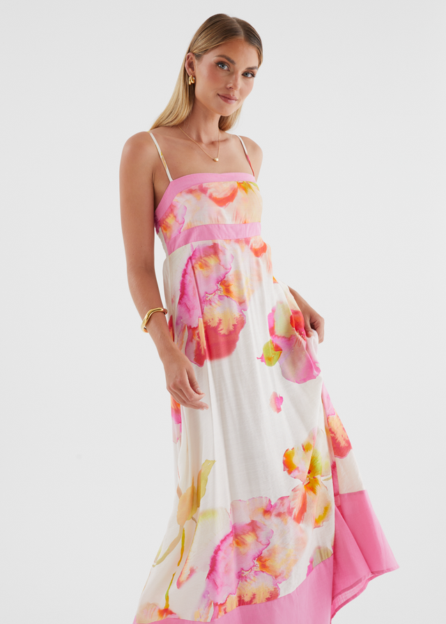 Givara Maxi Dress - Pink Floral