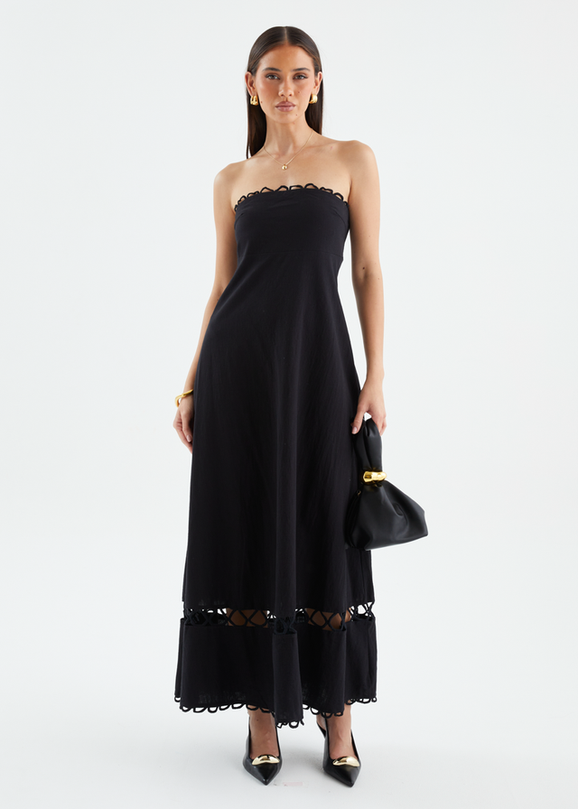Fiorah Strapless Maxi Dress - Black
