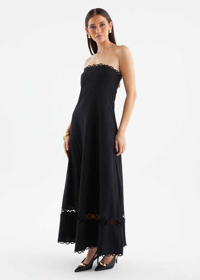 Fiorah Strapless Maxi Dress - Black