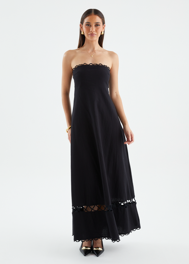 Fiorah Strapless Maxi Dress - Black