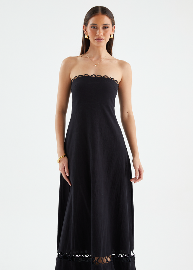 Fiorah Strapless Maxi Dress - Black