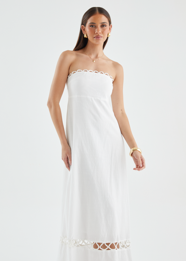 Fiorah Strapless Maxi Dress - Off White