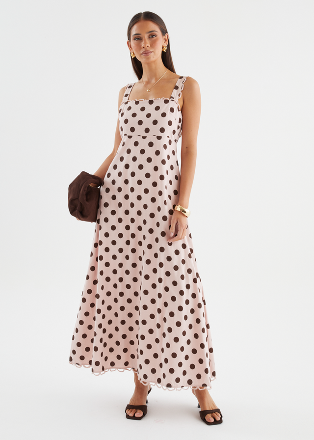 Grayce Maxi Dress - Blush Polka