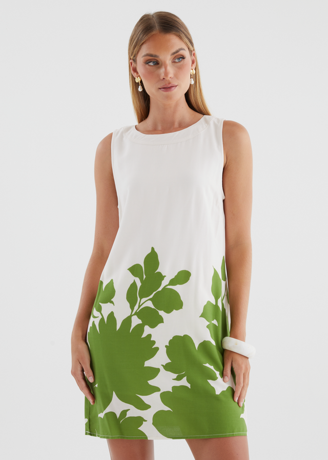 Aaralyn Dress - Matcha Leaf