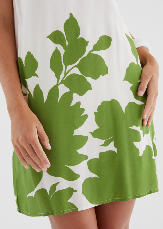 Aaralyn Dress - Matcha Leaf