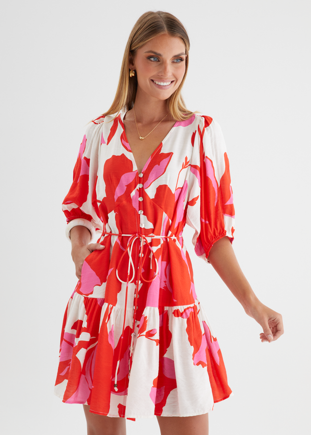 Kayleigh Dress - Ruby Petal