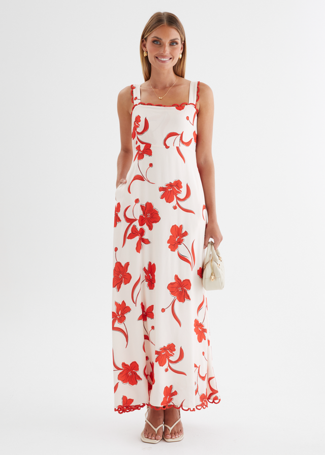 Alarica Maxi Dress - Red Flowers