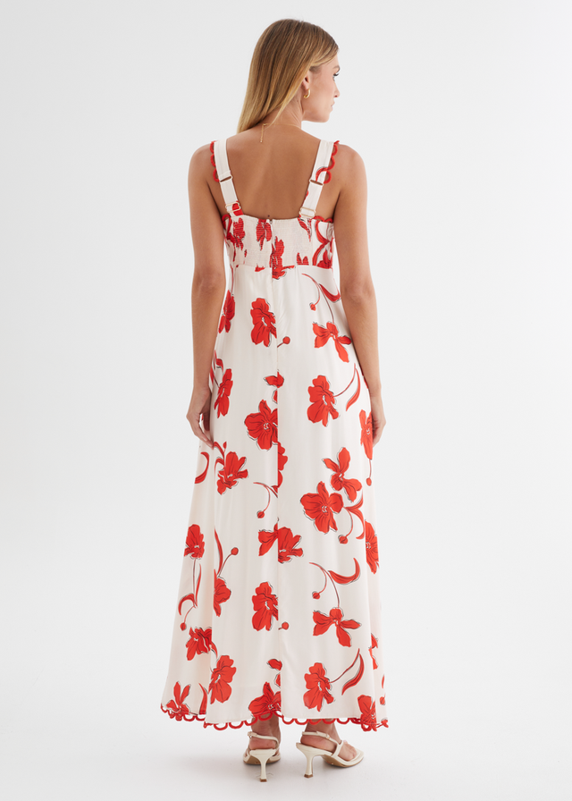Alarica Maxi Dress - Red Flowers
