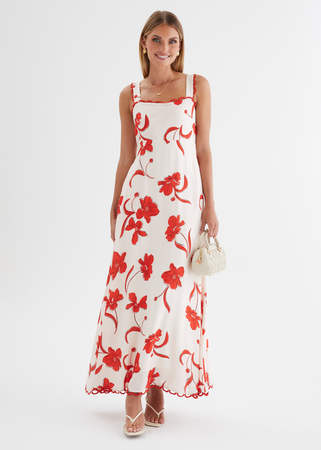 Alarica Maxi Dress - Red Flowers