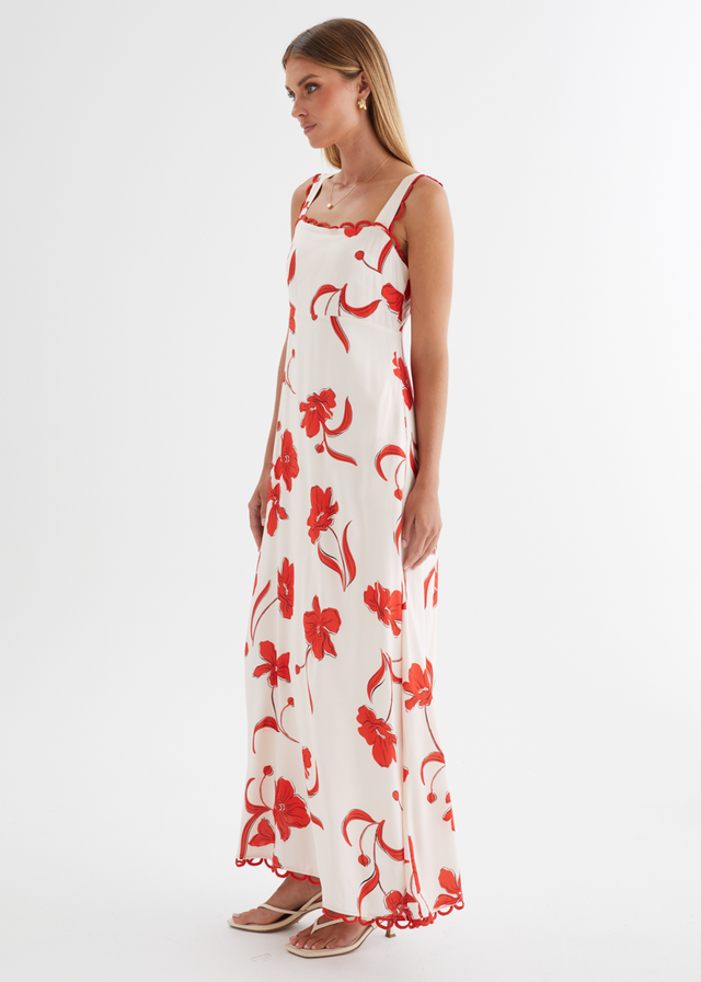 Alarica Maxi Dress - Red Flowers