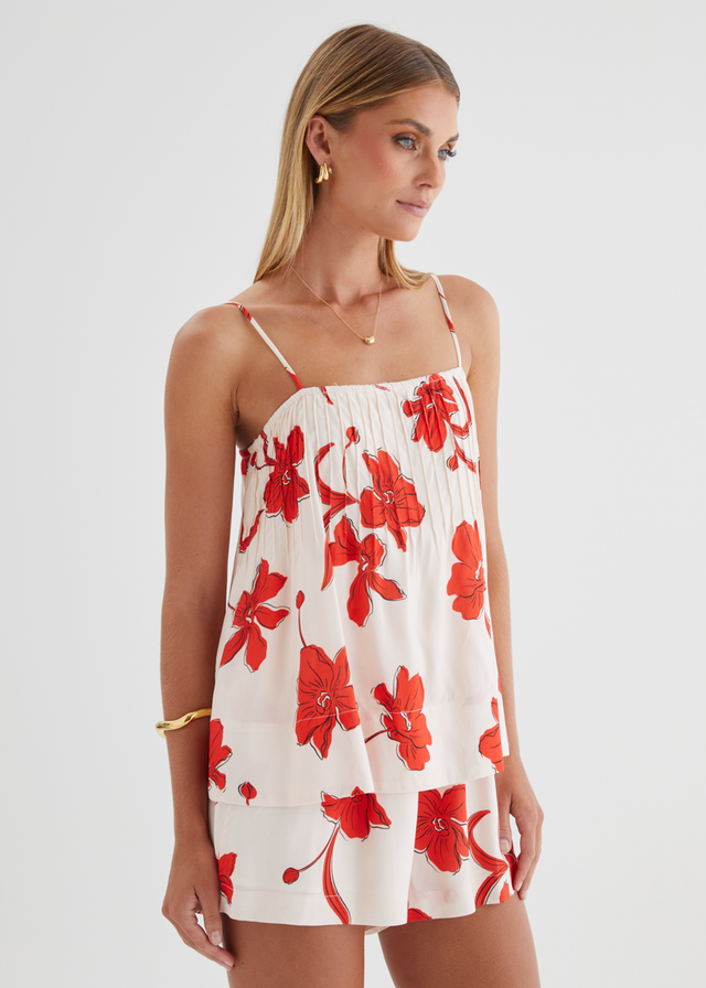 Avaah Playsuit - Red Flowers