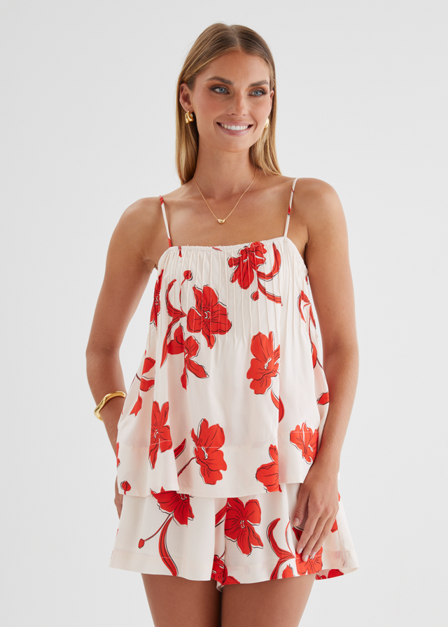 Avaah Playsuit - Red Flowers