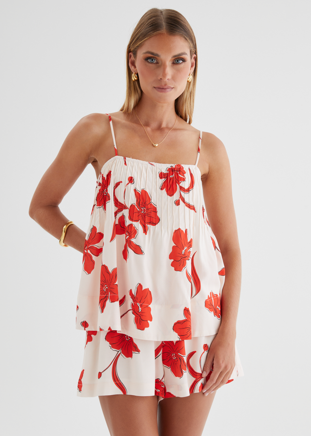 Avaah Playsuit - Red Flowers