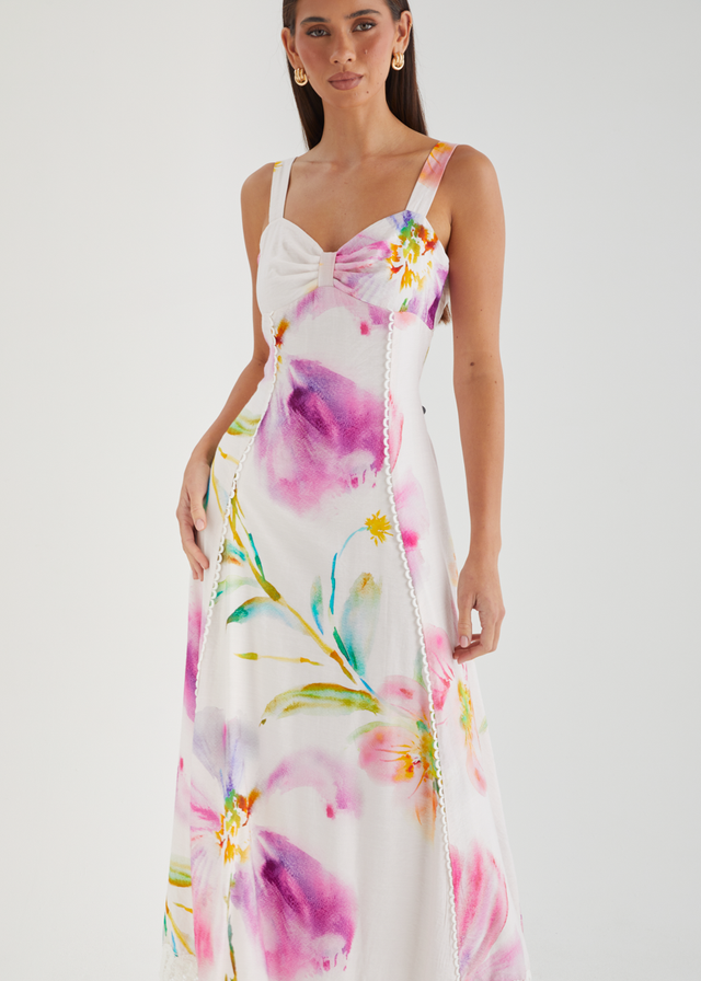 Yelena Maxi Dress - Fuchsia Floral