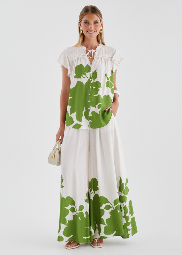 Colbie Blouse - Matcha Leaf