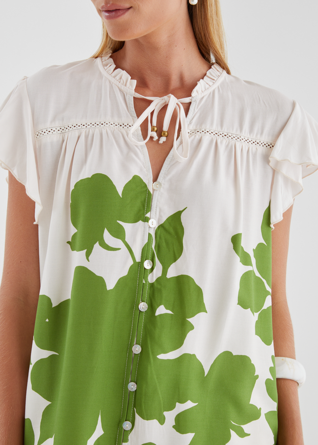 Colbie Blouse - Matcha Leaf