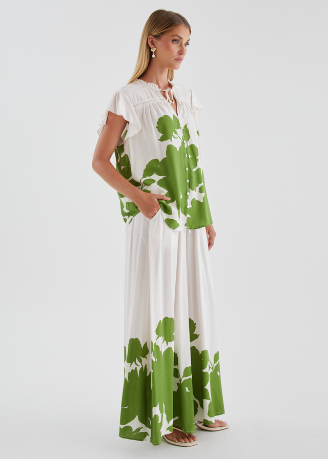 Colbie Blouse - Matcha Leaf