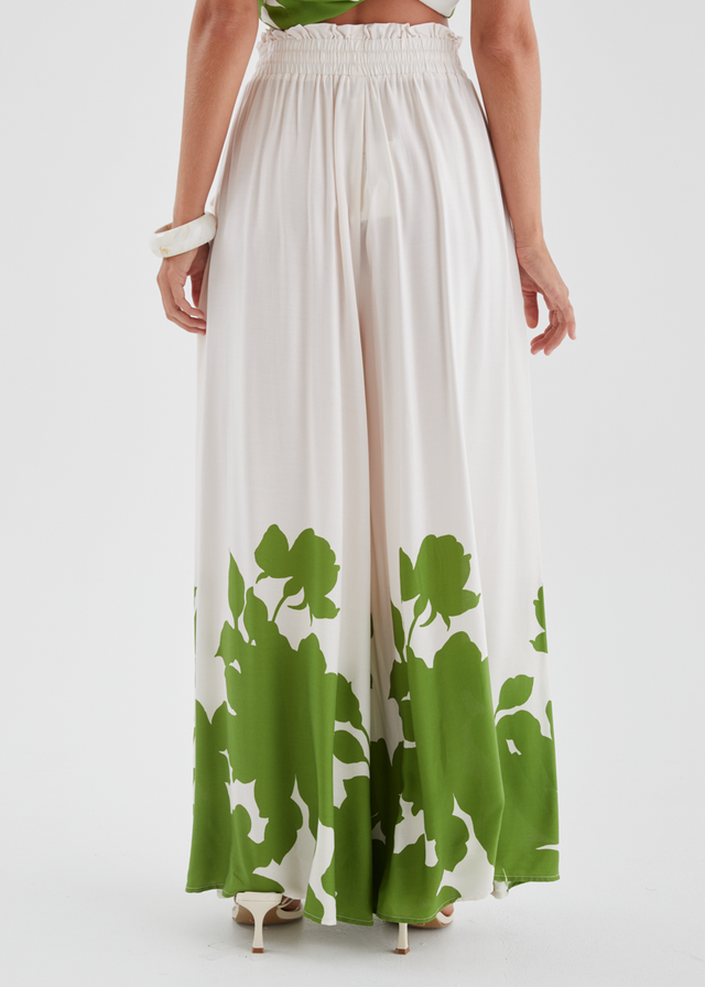 Codey Wide Leg Pants - Matcha Leaf
