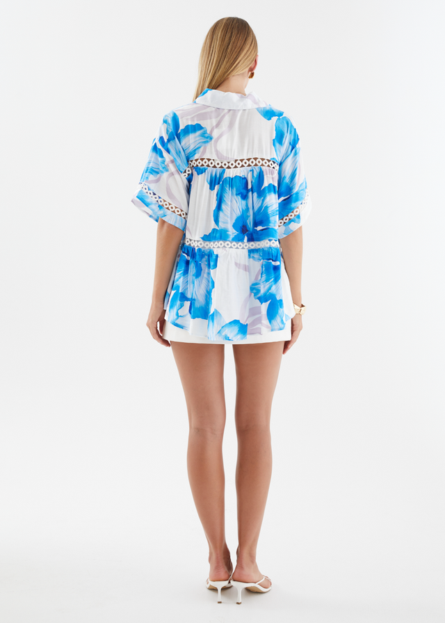 Zahra Shirt - Blue Flowers