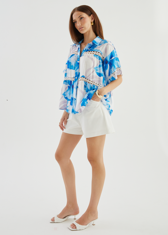 Zahra Shirt - Blue Flowers
