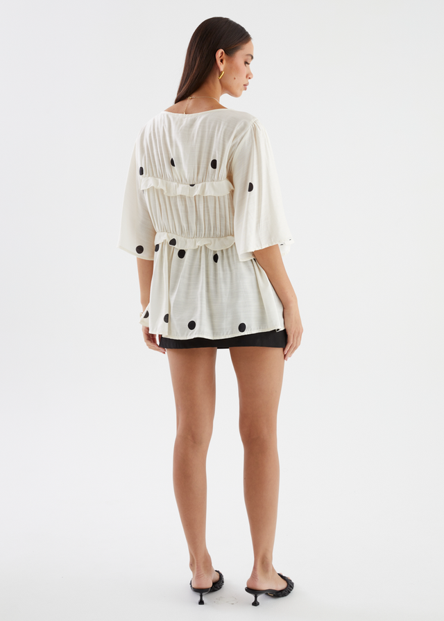 Imelda Blouse - Ivory Polka