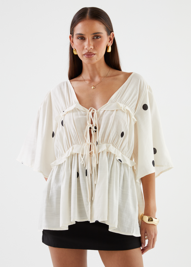 Imelda Blouse - Ivory Polka