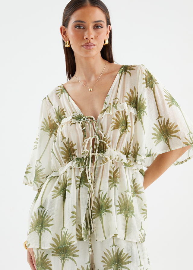 Imelda Blouse - Sage Palms