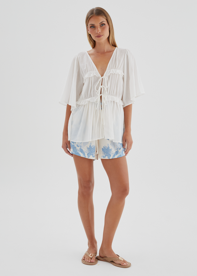 Kaycie Shorts - Blue Flowers