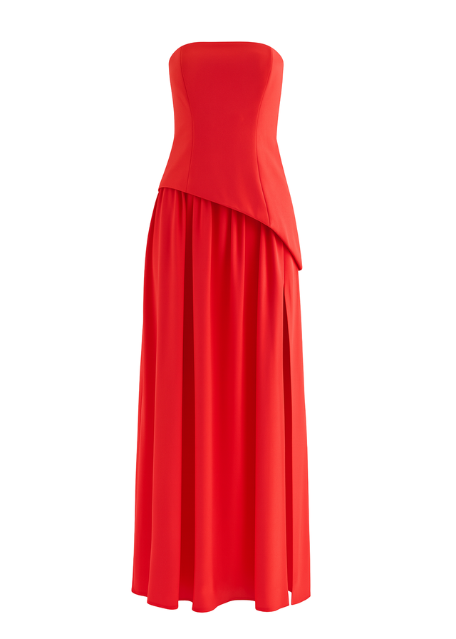 Noraah Strapless Maxi Dress - Red