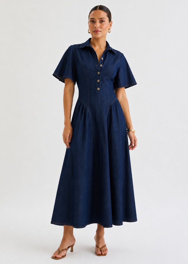 golden pleated dress HELENA PLEATED GODDESS DRESS main image 0